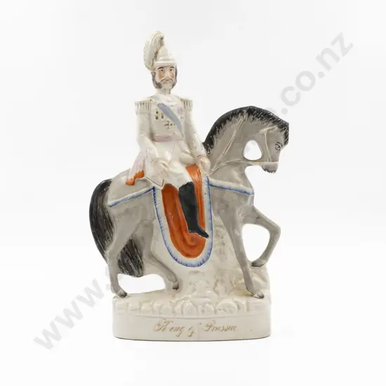 Victorian Staffordshire Flat Back Figure Group King of Prussia
