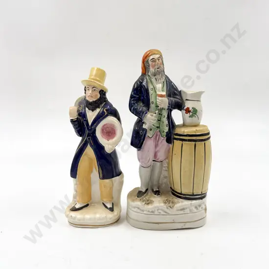 Two Victorian Staffordshire Figures Old Salt & Travelling Gent
