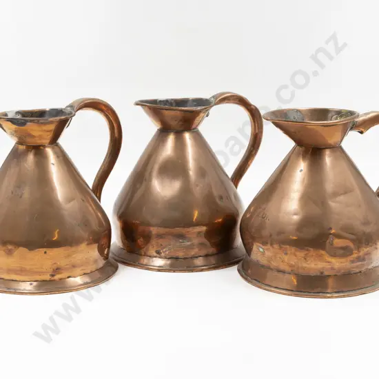 Three Victorian Half Gallon Copper Measures