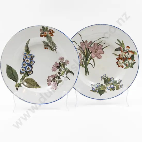 Pair C19th Wedgwood Earthenware Porridge Plates