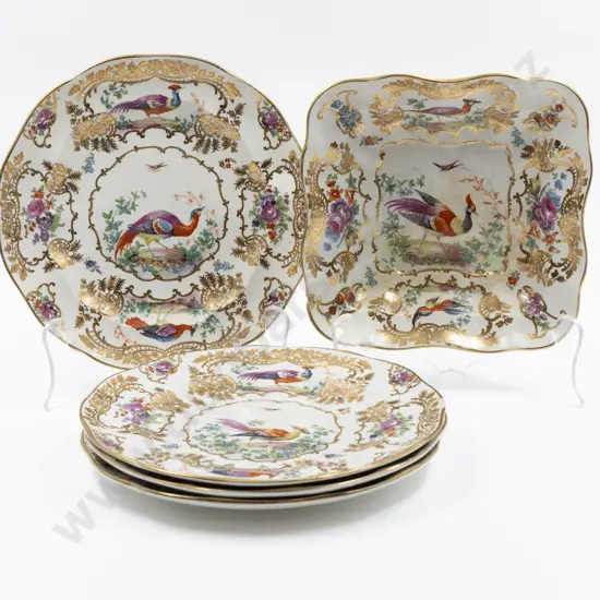 Early C20th Booths Imitation Worcester Dessert Plates & Dish