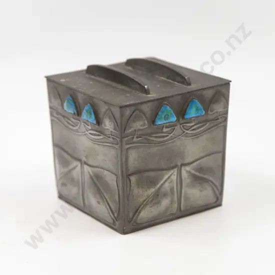 Art Nouveau Period Archibald Knox English Pewter for Liberty's Tea Caddy