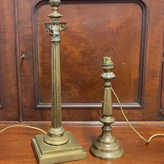 Brass Corinthian Column Table Lamp & Other