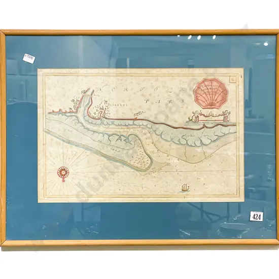 C18th Map of Norfolk by J Harris after Captain G Collins