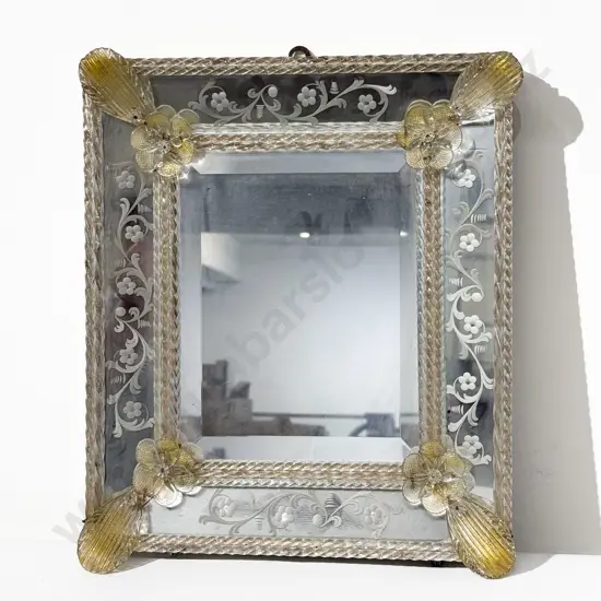 Small Antique Venetian Glass Mirror