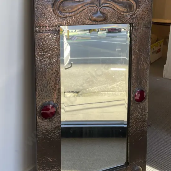 A Superb Arts & Crafts Probably Archibald Knox For Liberty & Co Copper Mirror