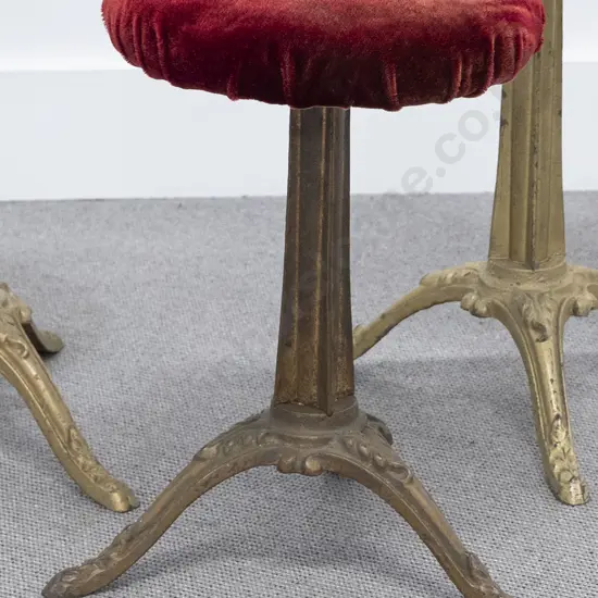 Gilded Cast Bronze Piano Stool