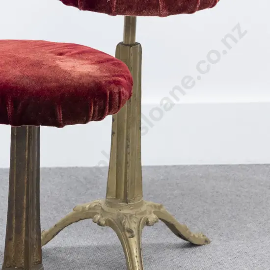 Gilded Cast Bronze Piano Stool