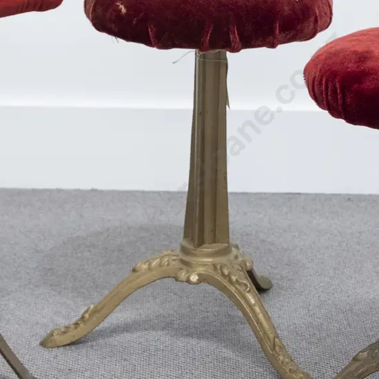 Gilded Cast Bronze Piano Stool