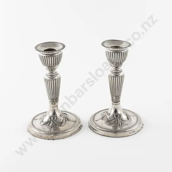 Pair Edw VII S/S Candlesticks