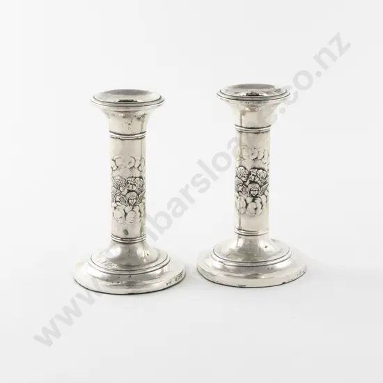 Pair Edw VII S/S Candlesticks