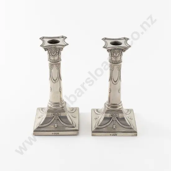 Pair Of Late Vict S/S Candlesticks