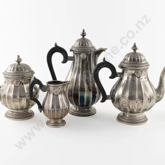 An Attractive Late C19th French S/S 4 Piece Teaset