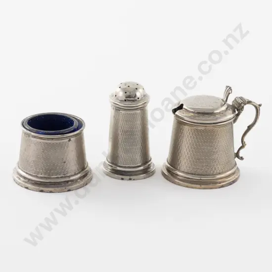 Geo V S/S 3 Piece Cruet Set