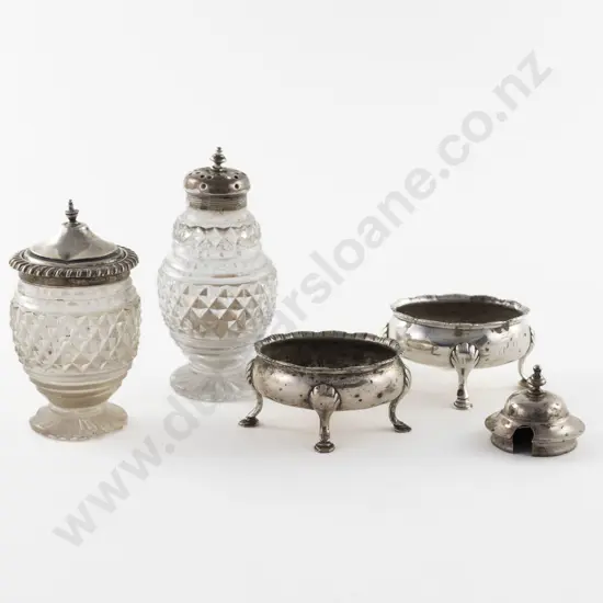 Pair Of Geo III S/S Oval Salts