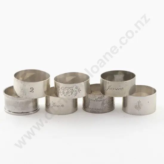 7 Various NZ S/S Napkin Rings