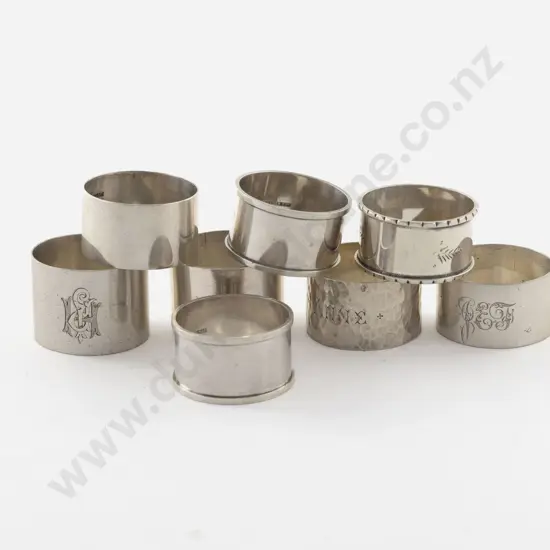 8 Various NZ S/S Napkin Rings