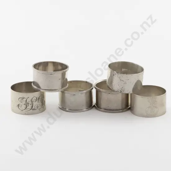 6 Various NZ S/S Napkin Rings