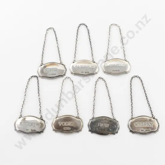 Set Of 7 Modern S/S Decanter Labels