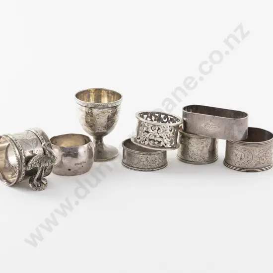 6 Various S/S Napkin Rings