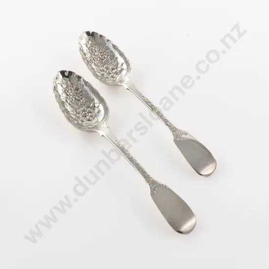 Pair Wm IV S/S Berry Spoons