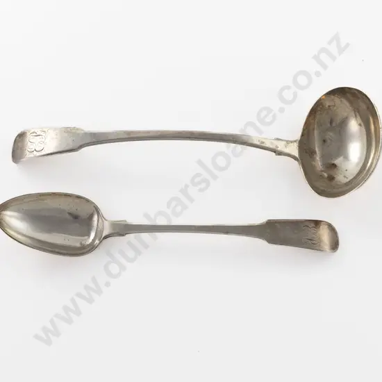 Geo IV S/S Soup Ladle & Basting Spoon By William Bateman