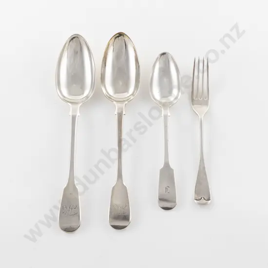 4 Pieces C19th S/S Flatware