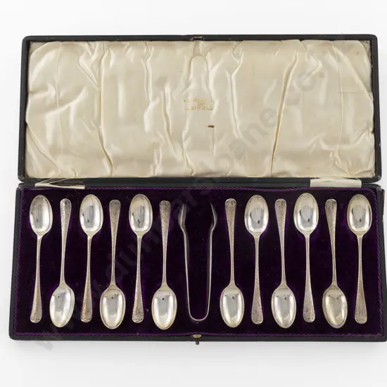 Cased Set Of 12 Edw VII S/S Teaspoons