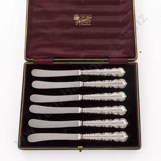Cased Set Of 6 S/S Handled Afternoon Tea Knives