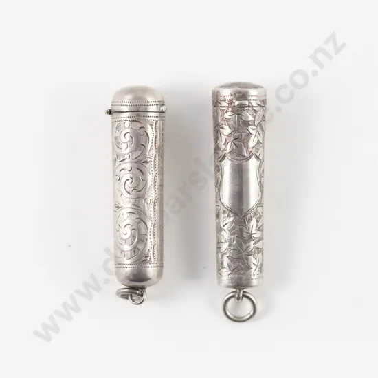 Vict & Edw S/S Engraved Cheroot Cases