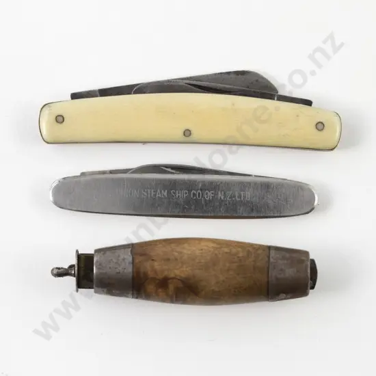 Holmberg Sweden Barrel Pocket Knife and Two Others