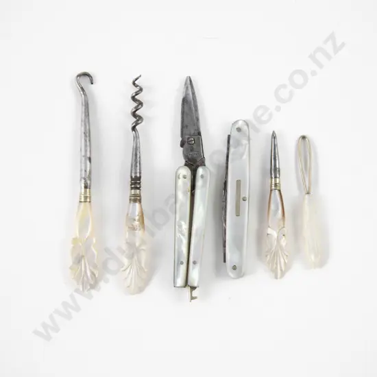 Victorian MOP Sewing Tools and Implements