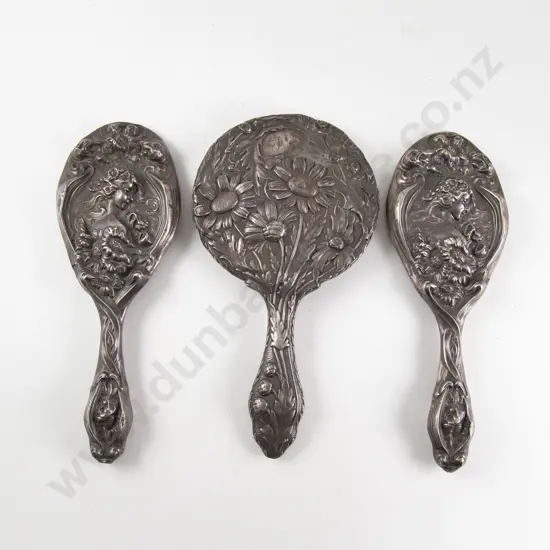 Three Art Nouveau S/S Hand Mirror Frames