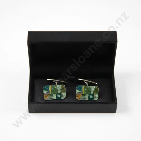 Sterling Norway 925 Enamel Cufflink Links