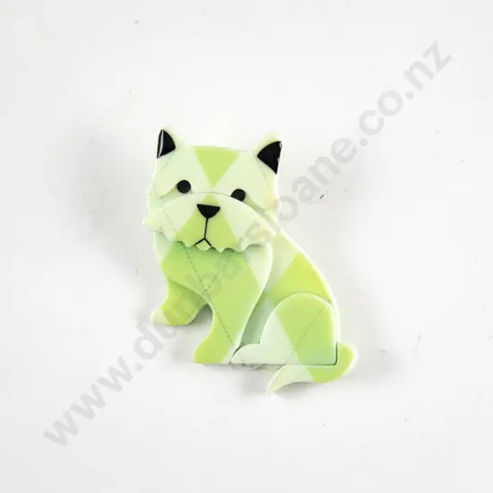 Boxed Erstwilder Plastic Dog Brooch By Louise Camille