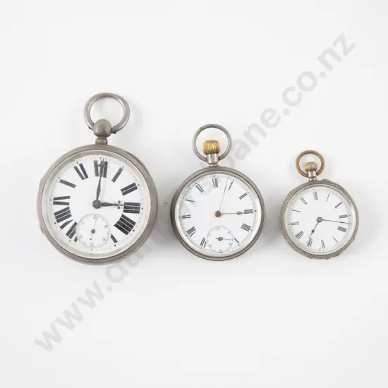 Three Various S/S Pocket Watches
