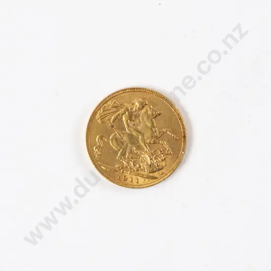 GeoV 1911 Full Gold Sovereign no mint mark