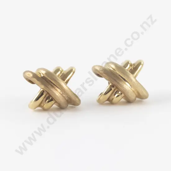 Pair 18ct Modern Stud Earrings