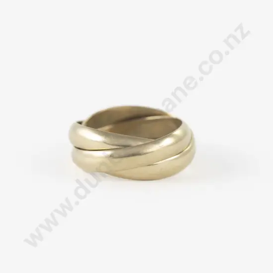 18ct Three Band Interlocking Wedding Ring