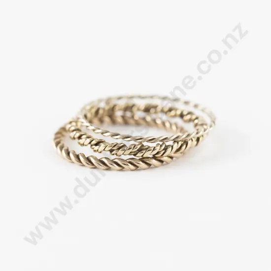 Three 9ct Stacking Rings