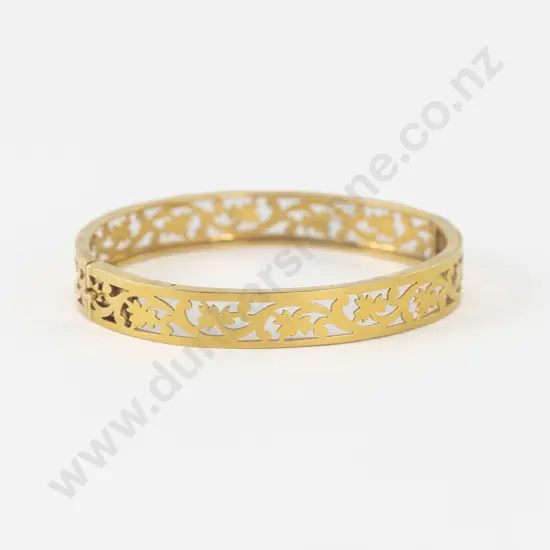 18ct Fancy Hinged Snap Bangle
