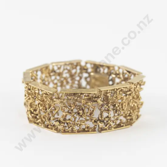 9ct Fancy Panel Hinged Link Bracelet