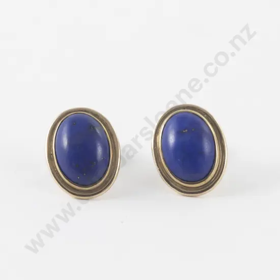 Pair 14ct Lapis Lazuli Stud Earrings
