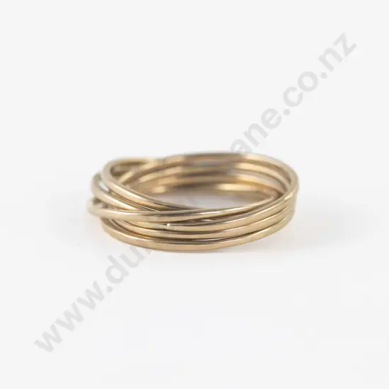 9ct Six Band Interlocking Ring