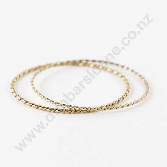 Two Thin 9ct Bangles