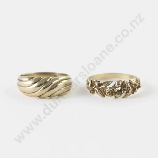 Two 9ct Fancy Band Rings