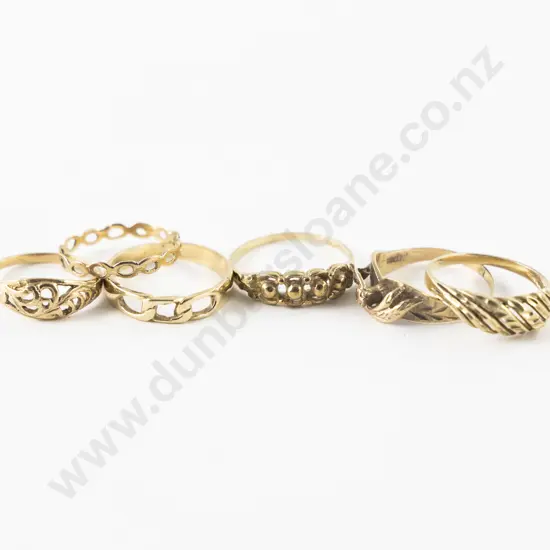 Six 9ct Gold Rings