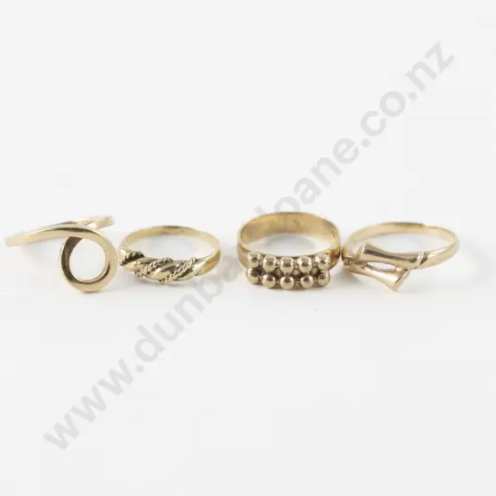 Four 9ct Fancy Rings