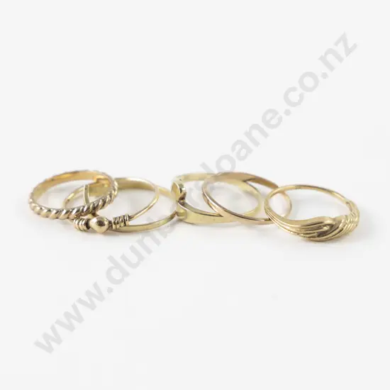 Six 9ct Gold Rings