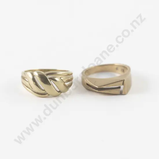 Two 9ct Band Rings